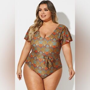 Albion The Cape One Piece Swimsuit Pink Nouveau NWT Size XXL